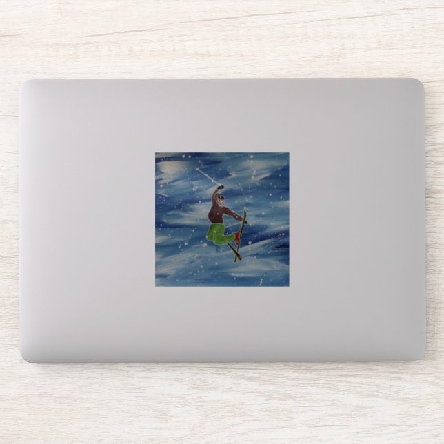 Ski jump art sticker (Computer)