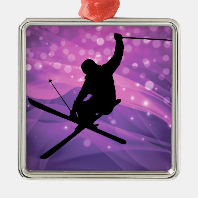Ski Jump Metal Tree Decoration (Front)