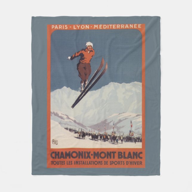 Ski Jump - PLM Olympic Promo Poster Fleece Blanket (Front)