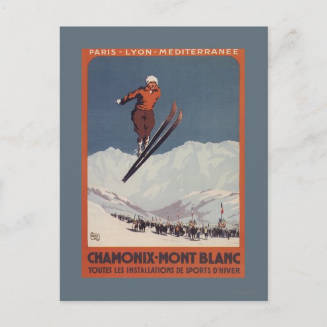 Ski Jump - PLM Olympic Promo Poster Postcard (Front)