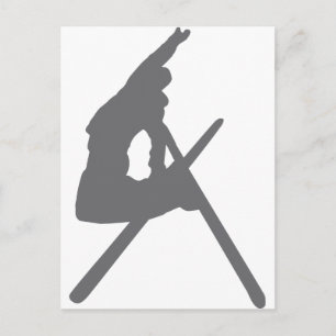 ski jump skier jumper postcard
