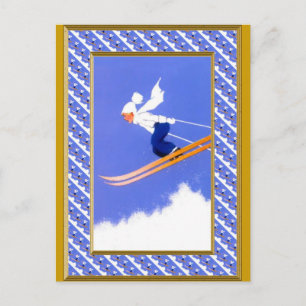 Ski jumper a holiday postcard