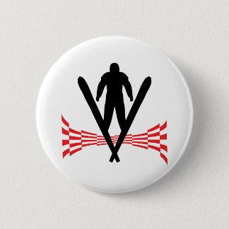 ski jumper jumping skiing icon 6 cm round badge