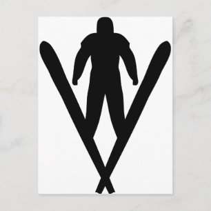 ski jumper postcard