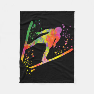 Ski Jumper Ski Flying Ski Jumping Nordic Skiing _1 Fleece Blanket