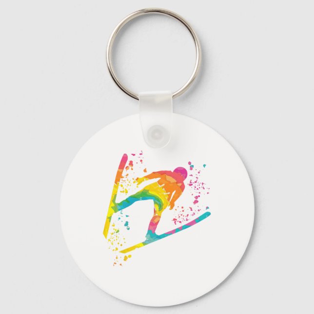 Ski Jumper Ski Flying Ski Jumping Nordic Skiing  Key Ring (Front)