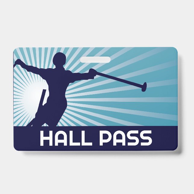 Ski Jumper Teacher Hall Pass  ID Badge (Front)