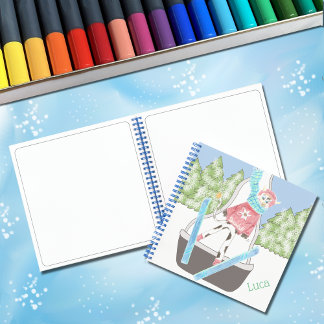 Ski jumping cow | Kid personalised sketch notebook