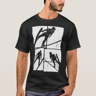 Ski jumping retro ski flying winter sports ski jum T-Shirt