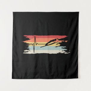 Ski Jumping Retro Tapestry