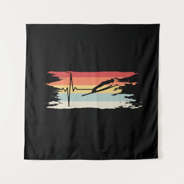 Ski Jumping Retro Tapestry (Front)