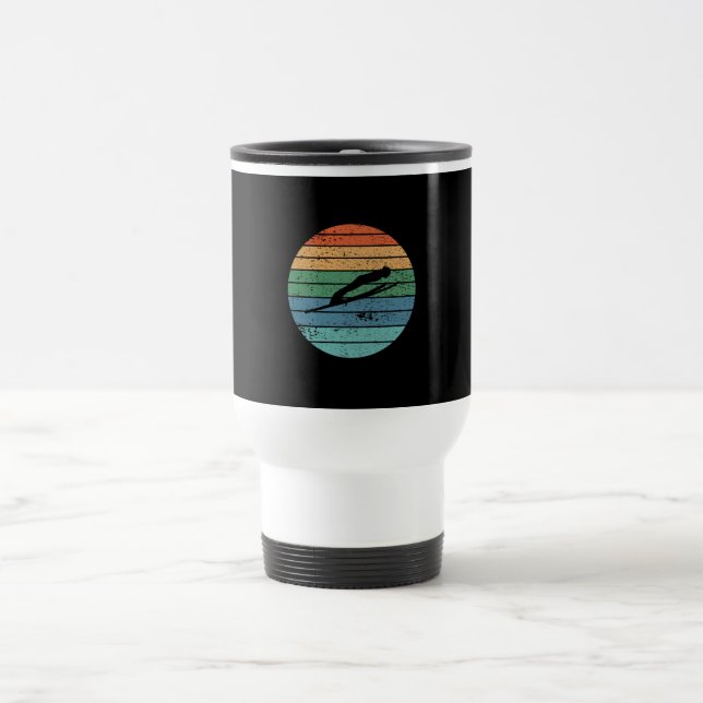 Ski Jumping Retro  Travel Mug (Center)