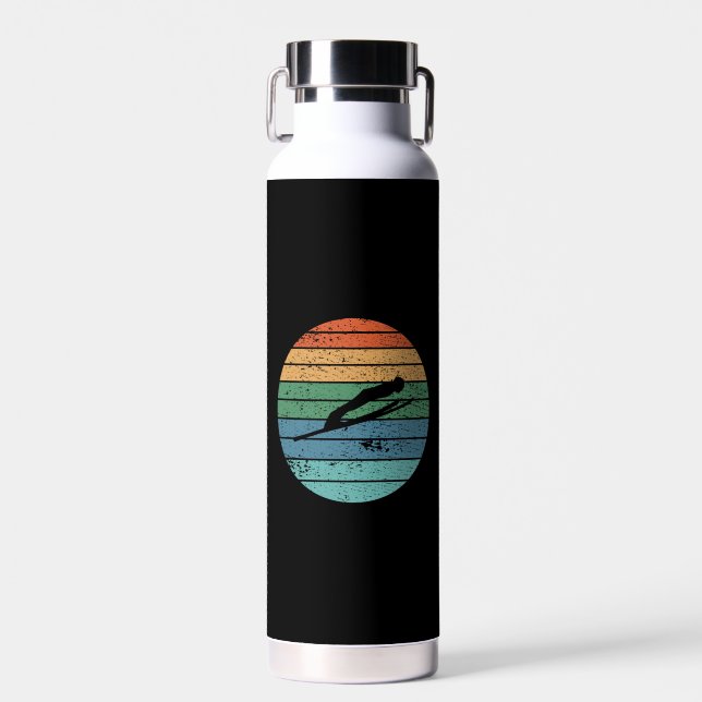 Ski Jumping Retro  Water Bottle (Front)