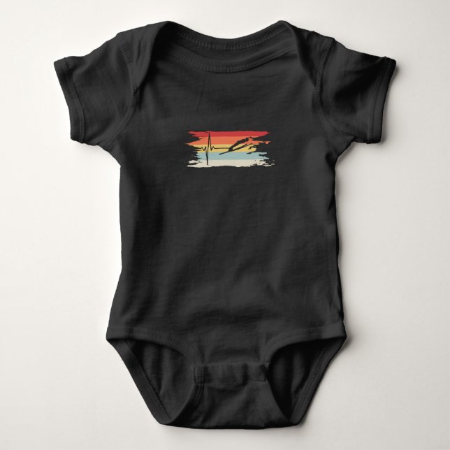 Ski Jumping Skiing Baby Bodysuit (Front)