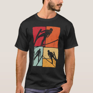 Ski jumping vintage ski flying ski vacation ski sk T-Shirt