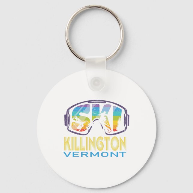 Ski Killington Vermont Skiing Vacation  Key Ring (Front)