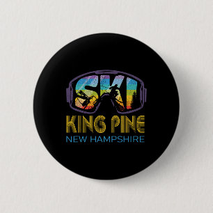 Ski King Pine New Hampshire Skiing Vacation 6 Cm Round Badge