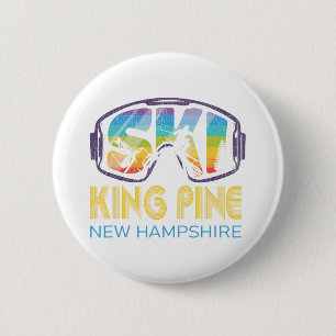Ski King Pine New Hampshire Skiing Vacation  6 Cm Round Badge
