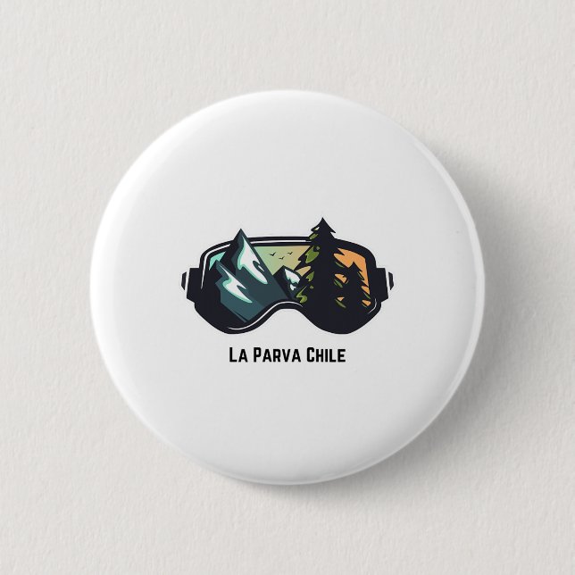 Ski La Parva Chile Mountain Skiing T Men And Women 6 Cm Round Badge (Front)