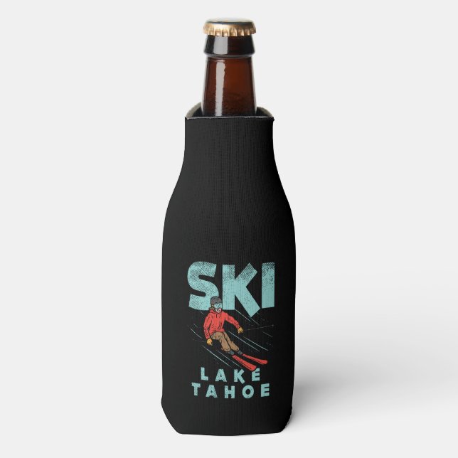 Ski Lake Tahoe Bottle Cooler (Bottle Front)