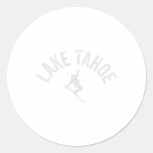 Ski Lake Tahoe Ca Alpine Ski Vintage Ski Tahoe Ca Classic Round Sticker