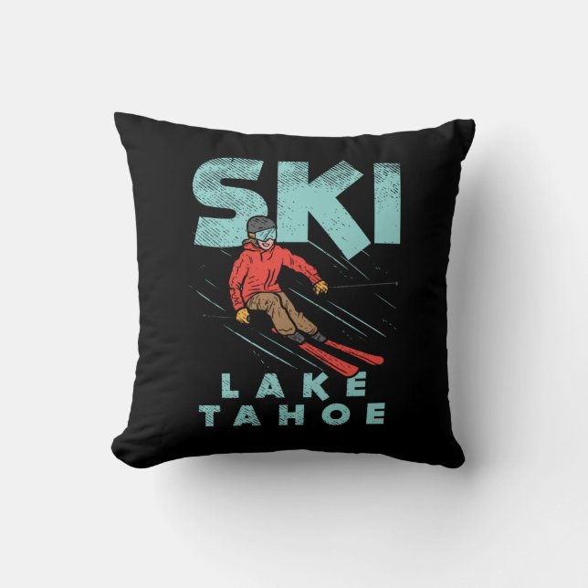 Ski Lake Tahoe Cushion (Front)