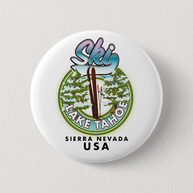 Ski Lake Tahoe Sierra Nevada USA 6 Cm Round Badge (Front)