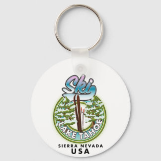 Ski Lake Tahoe Sierra Nevada USA Key Ring