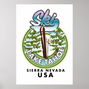 Ski Lake Tahoe Sierra Nevada USA Poster