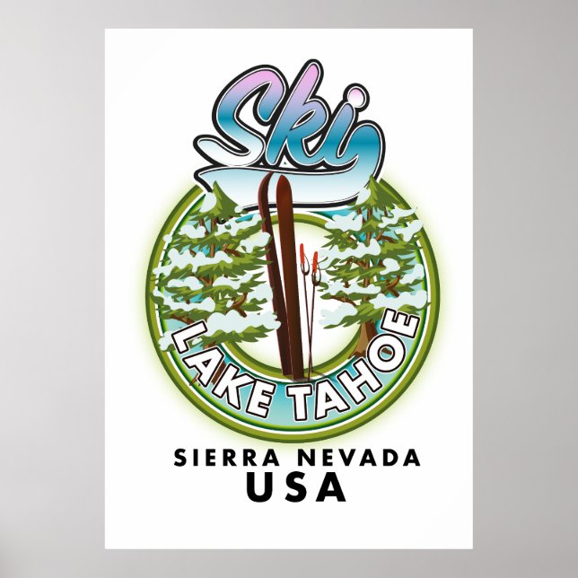 Ski Lake Tahoe Sierra Nevada USA Poster (Front)