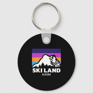 Ski Land Fairbanks Alaska Skiing Snowboarding Fami Key Ring