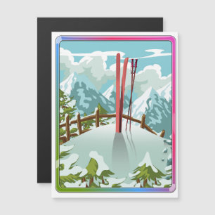 Ski landscape cartoon