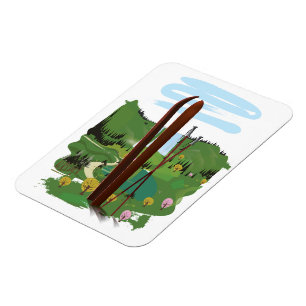 Ski landscape magnet