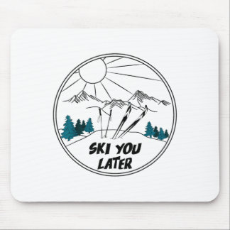 Ski later winter sports vintage powder snow skiing mouse mat