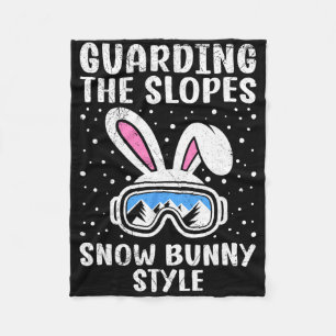 Ski Lehrer Guarding The Slopes Snow Bunny Style Sk Fleece Blanket