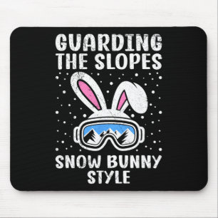 Ski Lehrer Guarding The Slopes Snow Bunny Style Sk Mouse Mat