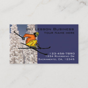 Ski lesson customisable business cards