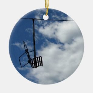 Ski Lift and Sky Ceramic Tree Decoration