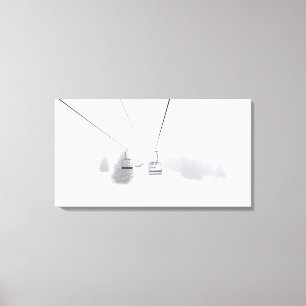 Ski Lift Art, Whiteout Cabin Decor, Large Canvas Print