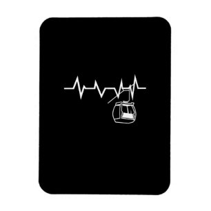 Ski Lift Heartbeat Skier Magnet