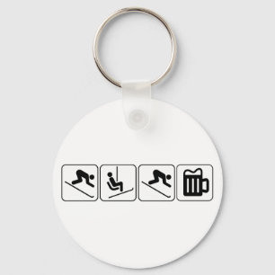 Ski, Lift, Ski, Drink! Key Ring