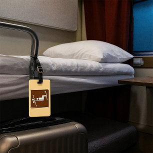 Ski Lift Symbol Rustic Winter Sports Icon Luggage Tag