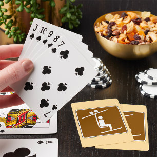 Ski Lift Symbol Rustic Winter Sports Icon Playing Cards