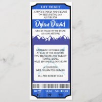 SKI LIFT TICKET Bar Bat Mitzvah Invitation