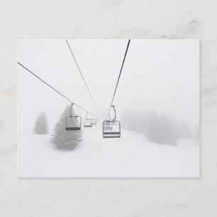 Ski Lifts in Blizzard Postcard. Postcard