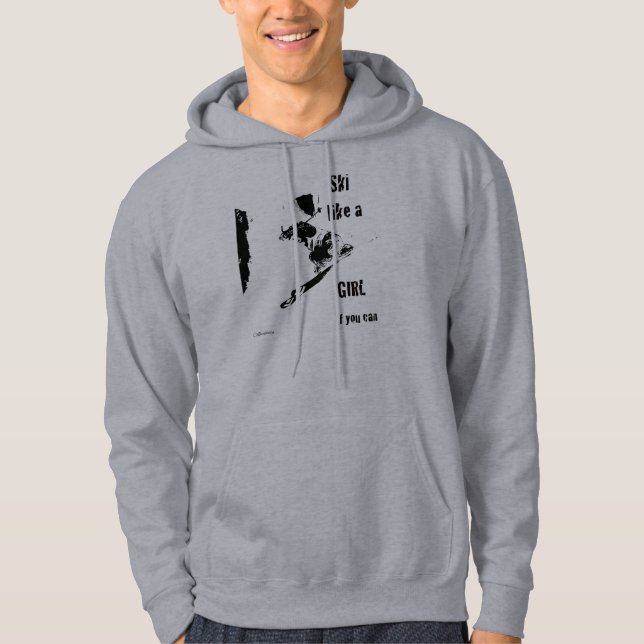 ski like a girl hoodie (Front)