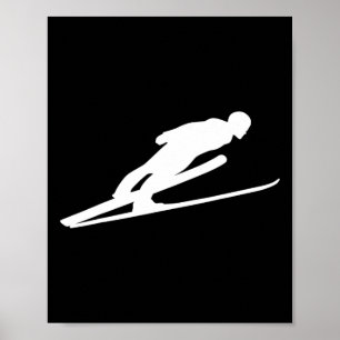 Ski Long Jump Jumping Outfit Skiing Snow Skier Win Poster