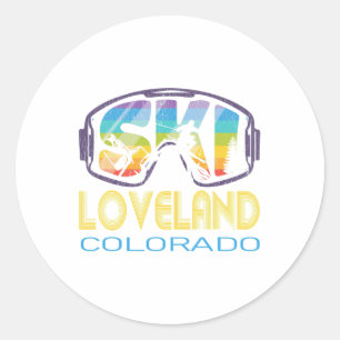 Ski Loveland Colorado Skiing Vacation Classic Round Sticker