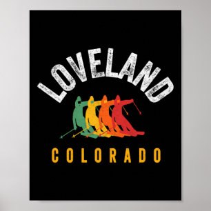 Ski Loveland Skier Loveland Mountain Skier Retro V Poster
