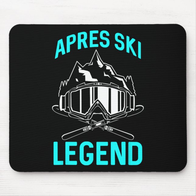 Ski Lover Funny Skier Apres Ski Legend Winter Skii Mouse Mat (Front)